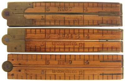 Upson Nut Company, Unionville, Connecticut: Three One-Foot Folding Rules