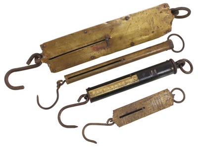 Assorted Makers: Lot Of Four Brass Spring Scales