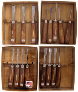 George & Son, Portland, Oregon: Four Partial Set Of Small Size Carving Tools