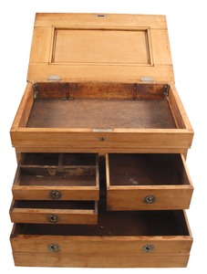 Unmarked: 19th C. Oak Machinis Tool Chest
