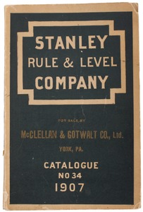 Stanley Rule & Level, No. 34: Extra Clean 1907 General Line Catalogue