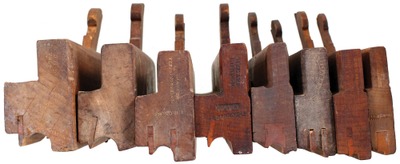 Assorted Makers: Stepped Set Of Eight Bead Molding Planes