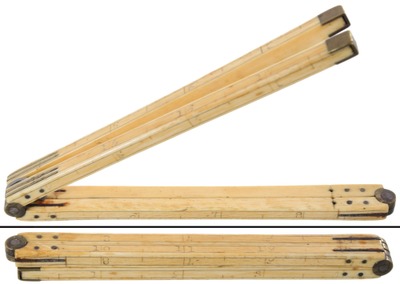 Unmarked: Early Four Fold Squarection Folding Rule