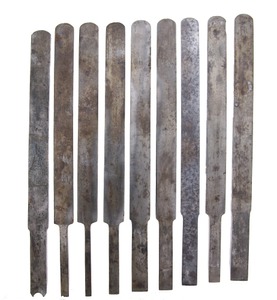 Unmarked: Set Of Nine Unmkd. Cutting Iron