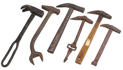 Unmarked: Six Hand Forged "Snow Knocker" Hammers