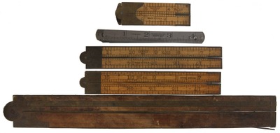 Assorted Makers: Lot Of Five Asst. Folding Rules