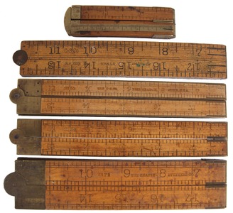Chapin-Stephens Company, Pine Meadow, Connecticut: Five Clean C-S Co. Folding Rules