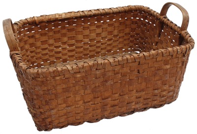 Unmarked: Early Oak Splint Gathering Basket