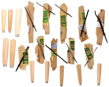 Henry Taylor, Acorn Works, Sheffield, England: Ten Unused Unhafted Carving Tools
