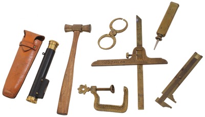 Assorted Makers: Lot Of Brass Appointed Tools