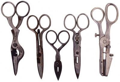 Assorted Makers: Five Pairs Of Early Button Hole Shears