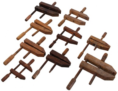 Assorted Makers: Lot Of Small Size Wooden Clamps