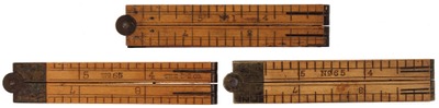 Assorted Makers: Three One-Foot, 4-Fo Folding Rules