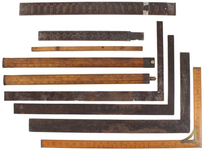 Assorted Makers: Lot Of Early Type Layout Tools