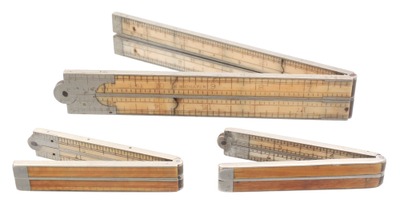 Assorted Makers: Lot Of Three Ivory Folding Rules