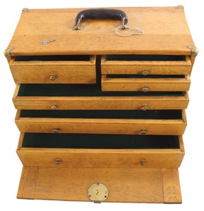 Unmarked: Small Size Oak Body Machinist's Tool Chest