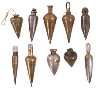 Assorted Makers: Lot Of Brass & Iron Plumb Bobs