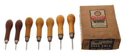 William Marples & Company, Sheffield, England: Box Of Asst. Handle Brad Awls