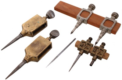 Assorted Makers: Three Sets Of Brass Trammel