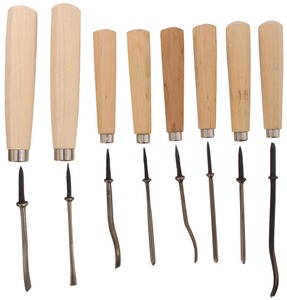 Henry Taylor, Acorn Works, Sheffield, England: Lot Of Eight Unhafte Carving Tools