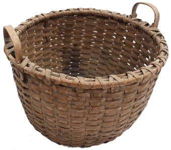Unmarked: Early Oak Splint Gathering Basket