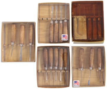 George & Son, Portland, Oregon: Four Partial Set Of Small Size Carving Tools