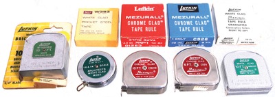 Lufkin Rule Company, Saginaw, Michigan: Five Original Box Tape Measures