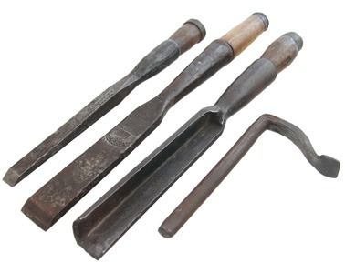 Assorted Makers: Three Timber Framing Chisels