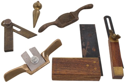 Assorted Makers: Six Small Brass Body Woodworking Tools