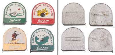 Lufkin Rule Company, Saginaw, Michigan: Four "American Sportsman" Tape Measures