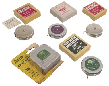 Lufkin Rule Company, Saginaw, Michigan: Five Original Box Tape Measures