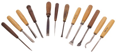 Assorted Makers: Lot Of 12 Clean & Usable Carving Tool