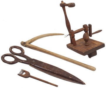 Assorted Makers: Three Primitive Wooden Items