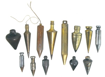 Assorted Makers: Lot Of Brass & Iron Plumb Bobs