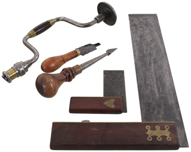 Assorted Makers: Five Brass Appointed Woodworking Tools