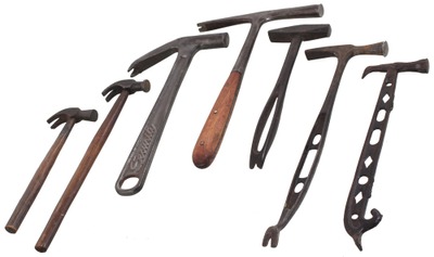 Unmarked: Collection Of Seven Early Type Hammers