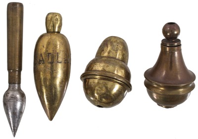 Assorted Makers: Lot Of Four Brass Plumb Bob