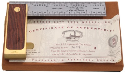 Bridge City Tool Company, Portland, Oregon, No. AS-5 (RW): Unused R'wood Infill Try Square