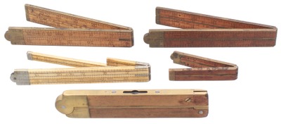 Stanley Rule & Level: Lot Of Five Asst. Folding Rules