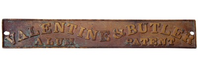 Valentine & Butler, New York, New York: Early Cast Bronze Advertising Sign