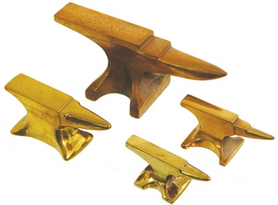 Unmarked: Coll. Of Four Small Brass Anvil