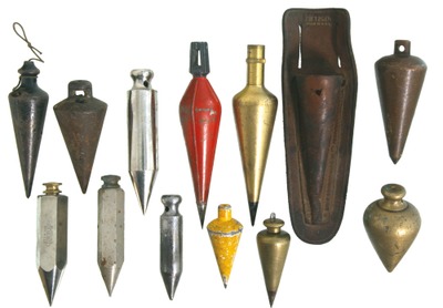 Assorted Makers: Lot Of Brass & Iron Plumb Bobs