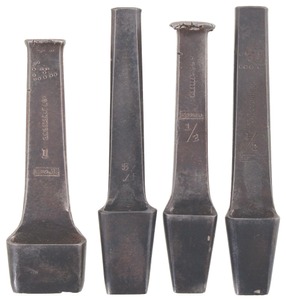 C.S. Osborne & Company, Newark, New Jersey: Lot Of Four Oval Type Leather Punches