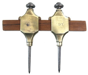 Unmarked: Pair Of Solid Brass Trammels
