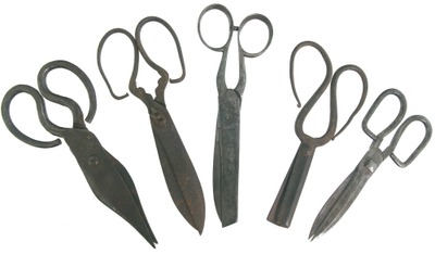 Assorted Makers: Five Pairs Of Hand Forged Shears