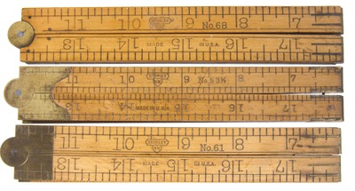 Assorted Makers: Three "Sweetheart" T Folding Rules