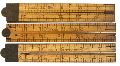 Stanley Rule & Level: Three Extra Clean B'wood Folding Rules