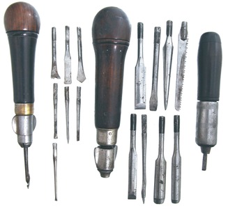 Assorted Makers: Three R'wood Hdl. Tool Handles