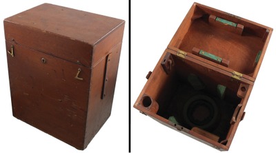 W. & L.E. Gurley, Troy, New York: Orig. Mahogany Case For Surveyor's Transit
