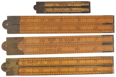 Stanley Rule & Level: Four Extra Clean B'wood Folding Rules